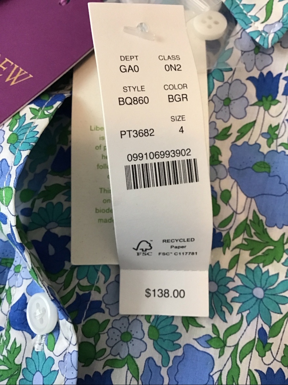 J Crew Liberty Fabric Cotton Shirt - Picture 4 of 12